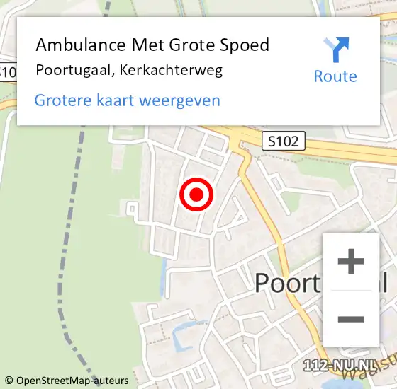 Locatie op kaart van de 112 melding: Ambulance Met Grote Spoed Naar Poortugaal, Kerkachterweg op 25 maart 2022 11:36