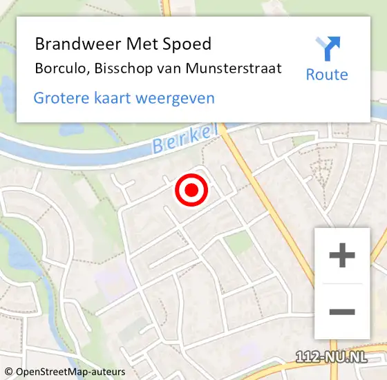 Locatie op kaart van de 112 melding: Brandweer Met Spoed Naar Borculo, Bisschop van Munsterstraat op 25 maart 2022 11:48