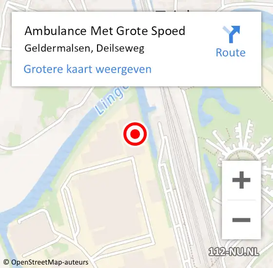 Locatie op kaart van de 112 melding: Ambulance Met Grote Spoed Naar Geldermalsen, Deilseweg op 25 maart 2022 12:04