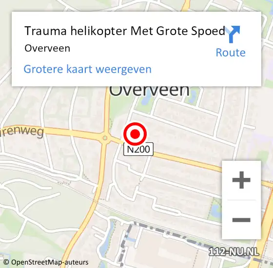 Locatie op kaart van de 112 melding: Trauma helikopter Met Grote Spoed Naar Overveen op 25 maart 2022 12:23