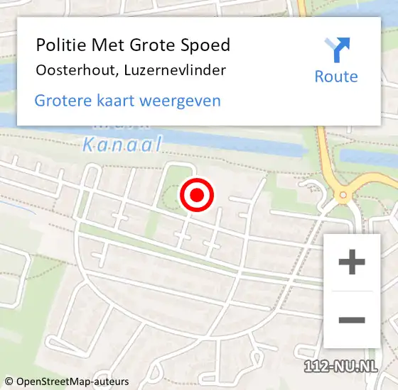 Locatie op kaart van de 112 melding: Politie Met Grote Spoed Naar Oosterhout, Luzernevlinder op 25 maart 2022 12:35