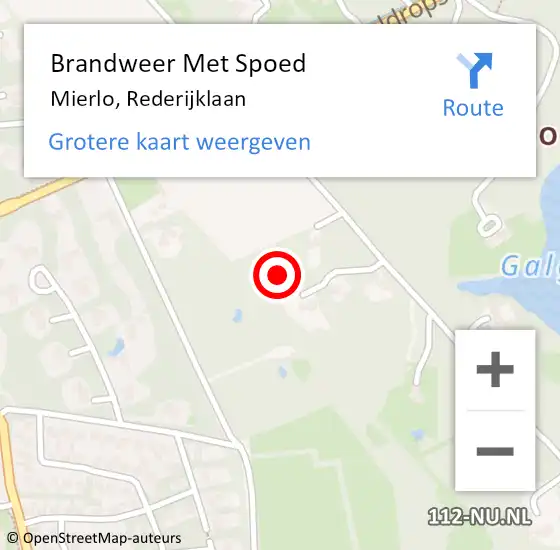 Locatie op kaart van de 112 melding: Brandweer Met Spoed Naar Mierlo, Rederijklaan op 25 maart 2022 13:23