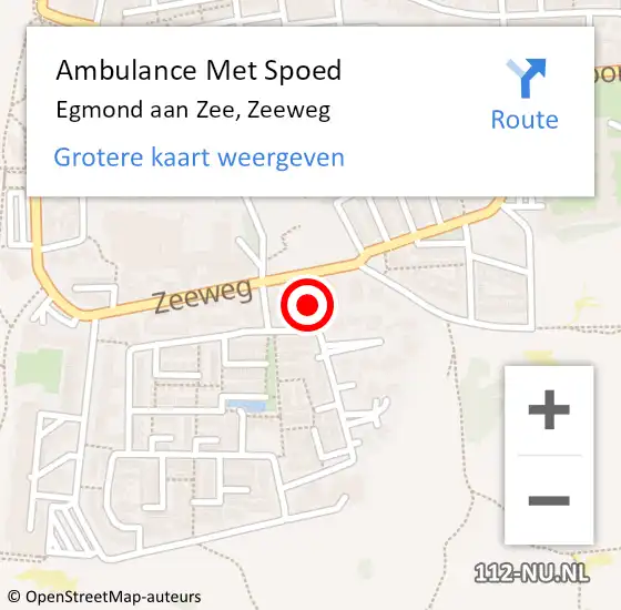 Locatie op kaart van de 112 melding: Ambulance Met Spoed Naar Egmond aan Zee, Zeeweg op 12 juli 2014 06:49