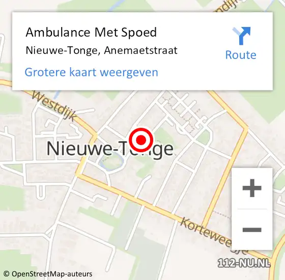 Locatie op kaart van de 112 melding: Ambulance Met Spoed Naar Nieuwe-Tonge, Anemaetstraat op 25 maart 2022 13:51