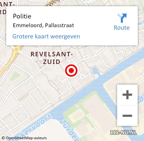 Locatie op kaart van de 112 melding: Politie Emmeloord, Pallasstraat op 25 maart 2022 13:55