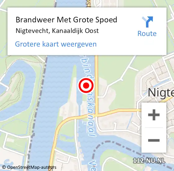 Locatie op kaart van de 112 melding: Brandweer Met Grote Spoed Naar Nigtevecht, Kanaaldijk Oost op 25 maart 2022 14:52