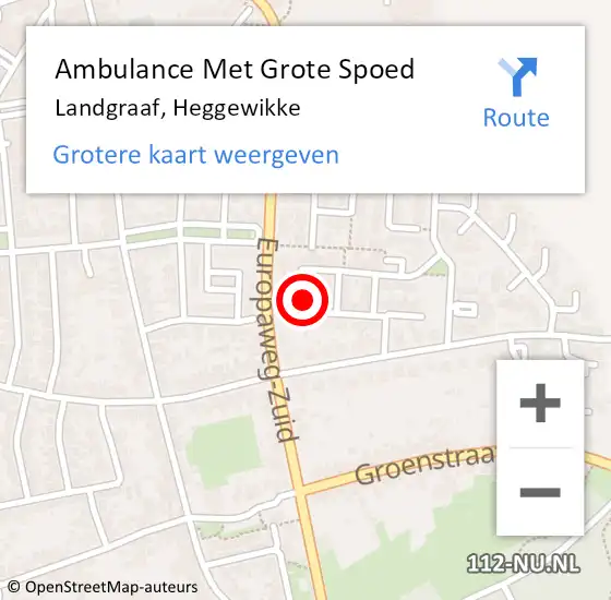 Locatie op kaart van de 112 melding: Ambulance Met Grote Spoed Naar Landgraaf, Heggewikke op 12 juli 2014 07:11