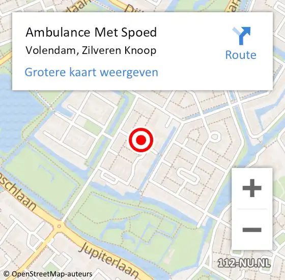 Locatie op kaart van de 112 melding: Ambulance Met Spoed Naar Volendam, Zilveren Knoop op 25 maart 2022 16:00