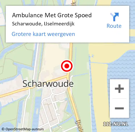 Locatie op kaart van de 112 melding: Ambulance Met Grote Spoed Naar Scharwoude, IJselmeerdijk op 25 maart 2022 16:07