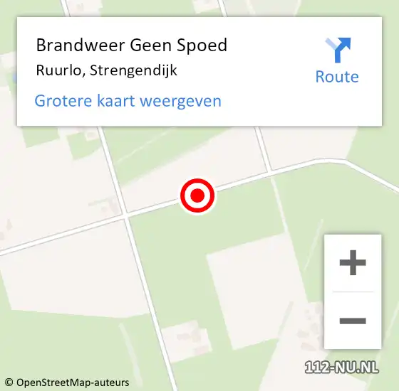 Locatie op kaart van de 112 melding: Brandweer Geen Spoed Naar Ruurlo, Strengendijk op 12 juli 2014 07:26