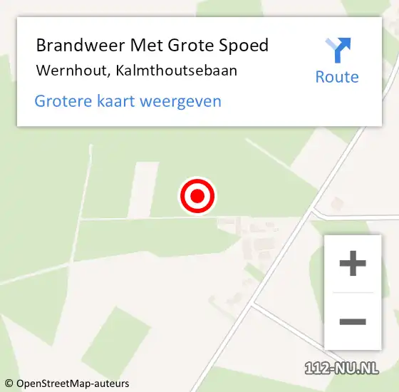 Locatie op kaart van de 112 melding: Brandweer Met Grote Spoed Naar Wernhout, Kalmthoutsebaan op 25 maart 2022 16:51