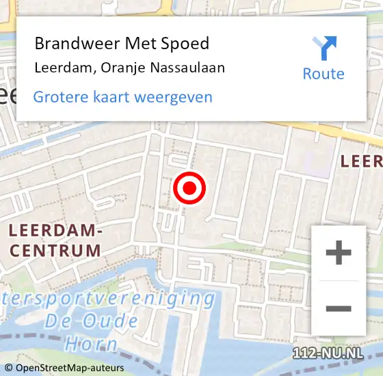 Locatie op kaart van de 112 melding: Brandweer Met Spoed Naar Leerdam, Oranje Nassaulaan op 25 maart 2022 17:21