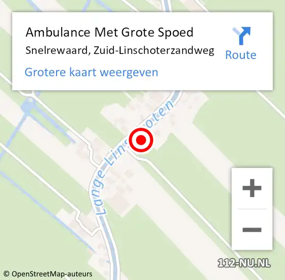 Locatie op kaart van de 112 melding: Ambulance Met Grote Spoed Naar Snelrewaard, Zuid-Linschoterzandweg op 25 maart 2022 17:23