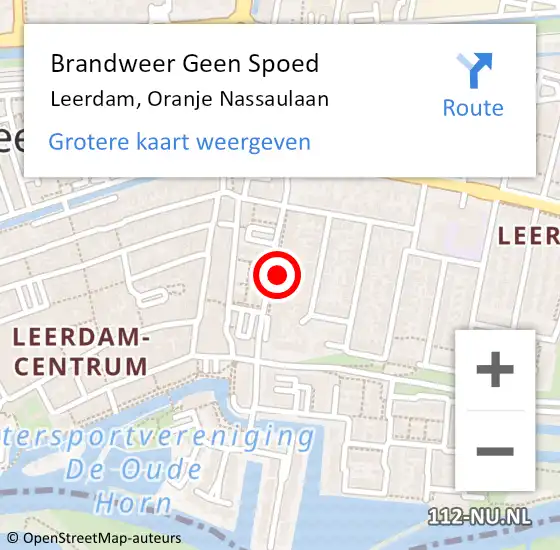 Locatie op kaart van de 112 melding: Brandweer Geen Spoed Naar Leerdam, Oranje Nassaulaan op 25 maart 2022 17:24