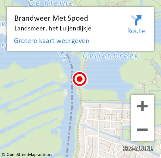 Locatie op kaart van de 112 melding: Brandweer Met Spoed Naar Landsmeer, het Luijendijkje op 25 maart 2022 17:41