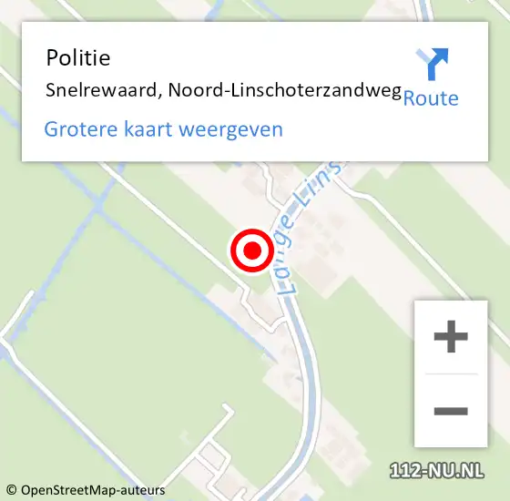 Locatie op kaart van de 112 melding: Politie Snelrewaard, Noord-Linschoterzandweg op 25 maart 2022 17:44
