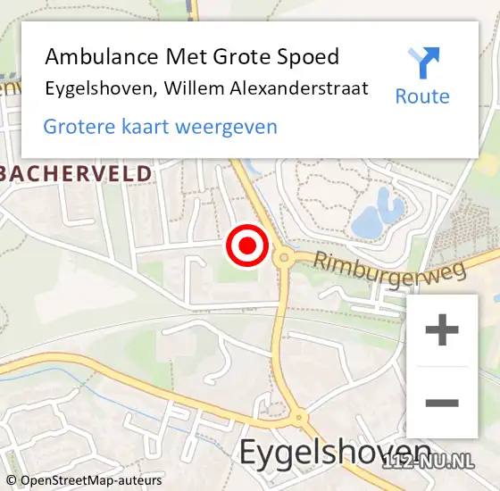 Locatie op kaart van de 112 melding: Ambulance Met Grote Spoed Naar Eygelshoven, Willem Alexanderstraat op 12 juli 2014 07:55