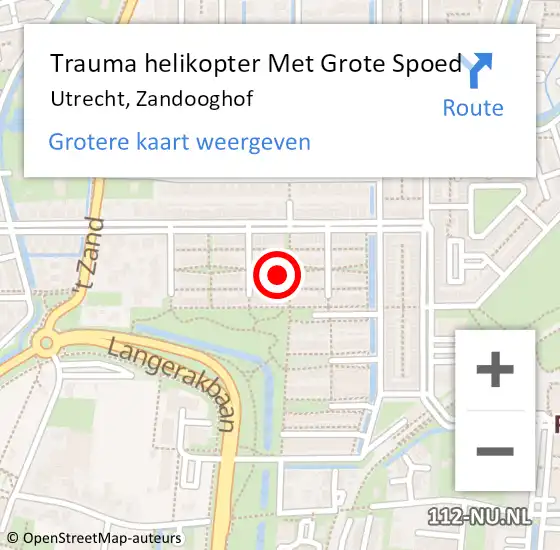 Locatie op kaart van de 112 melding: Trauma helikopter Met Grote Spoed Naar Utrecht, Zandooghof op 25 maart 2022 19:05