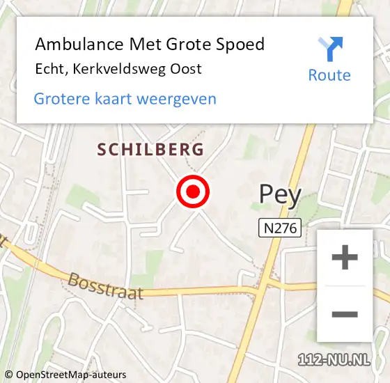 Locatie op kaart van de 112 melding: Ambulance Met Grote Spoed Naar Echt, Kerkveldsweg Oost op 25 maart 2022 19:26