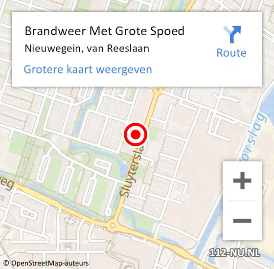 Locatie op kaart van de 112 melding: Brandweer Met Grote Spoed Naar Nieuwegein, van Reeslaan op 25 maart 2022 19:33