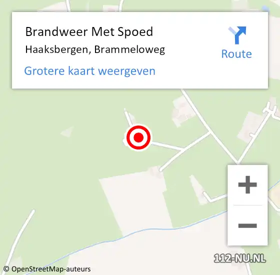 Locatie op kaart van de 112 melding: Brandweer Met Spoed Naar Haaksbergen, Brammeloweg op 25 maart 2022 20:38