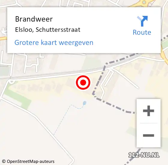 Locatie op kaart van de 112 melding: Brandweer Elsloo, Schuttersstraat op 12 juli 2014 08:29