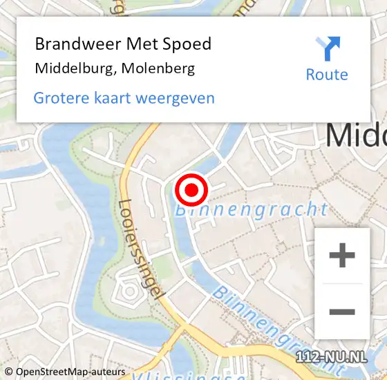 Locatie op kaart van de 112 melding: Brandweer Met Spoed Naar Middelburg, Molenberg op 25 maart 2022 22:13