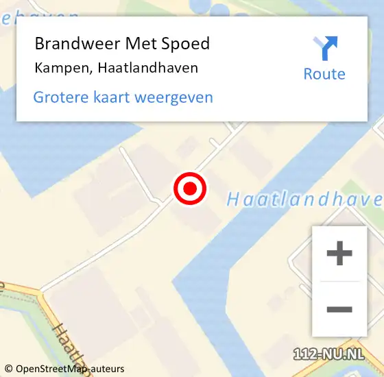 Locatie op kaart van de 112 melding: Brandweer Met Spoed Naar Kampen, Haatlandhaven op 25 maart 2022 22:37