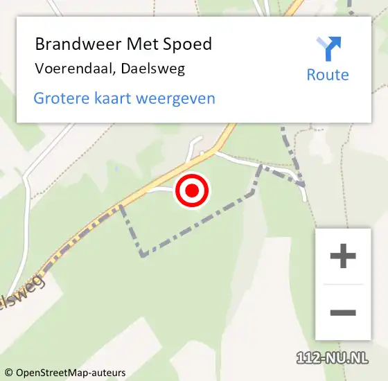 Locatie op kaart van de 112 melding: Brandweer Met Spoed Naar Voerendaal, Daelsweg op 25 maart 2022 23:10