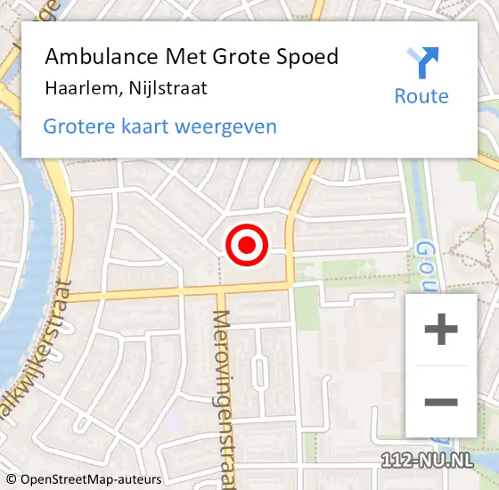 Locatie op kaart van de 112 melding: Ambulance Met Grote Spoed Naar Haarlem, Nijlstraat op 26 maart 2022 02:22