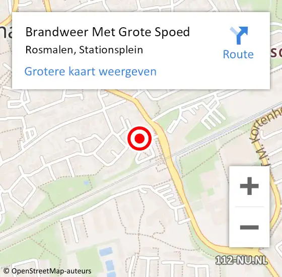 Locatie op kaart van de 112 melding: Brandweer Met Grote Spoed Naar Rosmalen, Stationsplein op 26 maart 2022 03:50