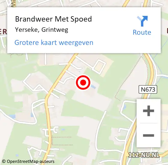 Locatie op kaart van de 112 melding: Brandweer Met Spoed Naar Yerseke, Grintweg op 26 maart 2022 04:03