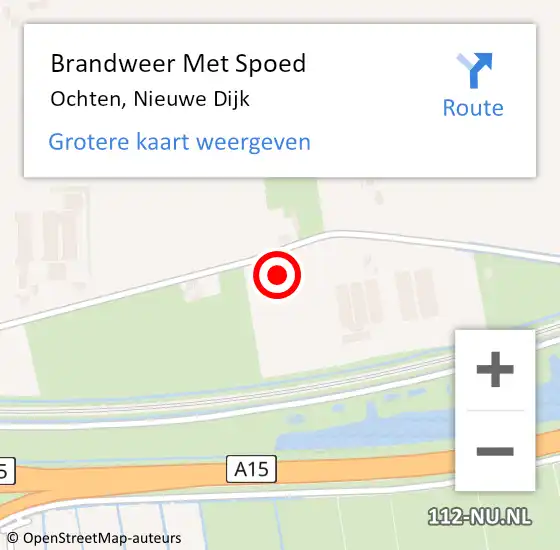 Locatie op kaart van de 112 melding: Brandweer Met Spoed Naar Ochten, Nieuwe Dijk op 26 maart 2022 06:02