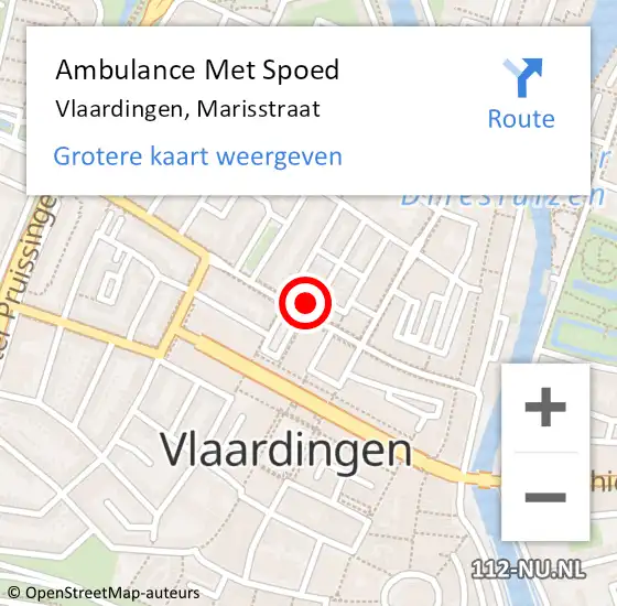 Locatie op kaart van de 112 melding: Ambulance Met Spoed Naar Vlaardingen, Marisstraat op 26 maart 2022 06:37