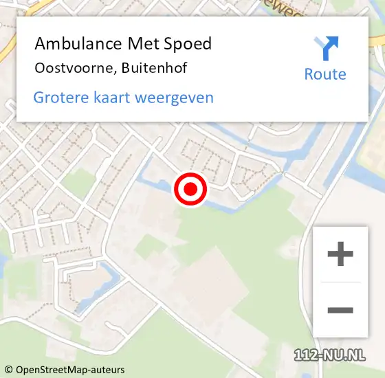 Locatie op kaart van de 112 melding: Ambulance Met Spoed Naar Oostvoorne, Buitenhof op 26 maart 2022 08:21