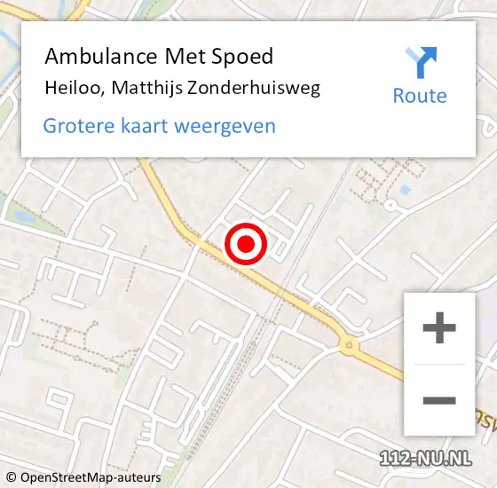 Locatie op kaart van de 112 melding: Ambulance Met Spoed Naar Heiloo, Matthijs Zonderhuisweg op 26 maart 2022 08:40