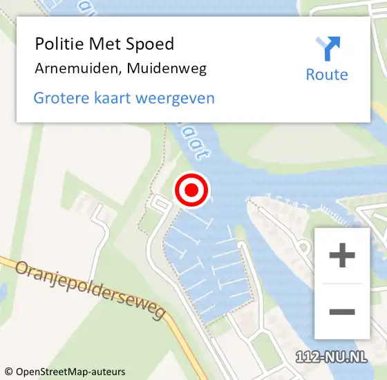 Locatie op kaart van de 112 melding: Politie Met Spoed Naar Arnemuiden, Muidenweg op 26 maart 2022 08:44