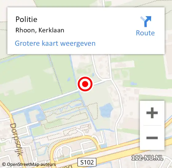 Locatie op kaart van de 112 melding: Politie Rhoon, Kerklaan op 26 maart 2022 09:03