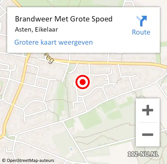 Locatie op kaart van de 112 melding: Brandweer Met Grote Spoed Naar Asten, Eikelaar op 26 maart 2022 10:32