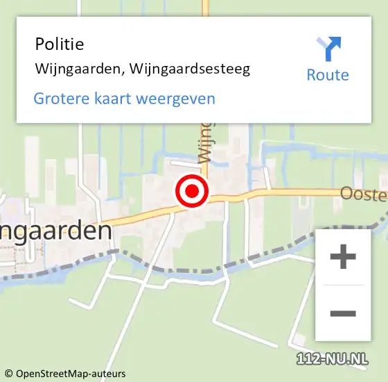 Locatie op kaart van de 112 melding: Politie Wijngaarden, Wijngaardsesteeg op 26 maart 2022 10:40
