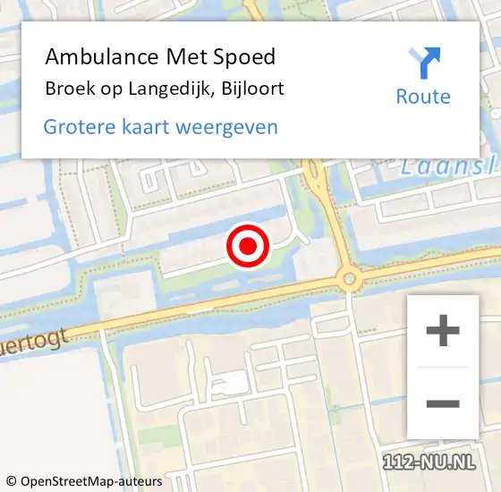 Locatie op kaart van de 112 melding: Ambulance Met Spoed Naar Broek op Langedijk, Bijloort op 26 maart 2022 10:44