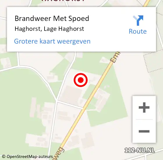 Locatie op kaart van de 112 melding: Brandweer Met Spoed Naar Haghorst, Lage Haghorst op 26 maart 2022 10:47