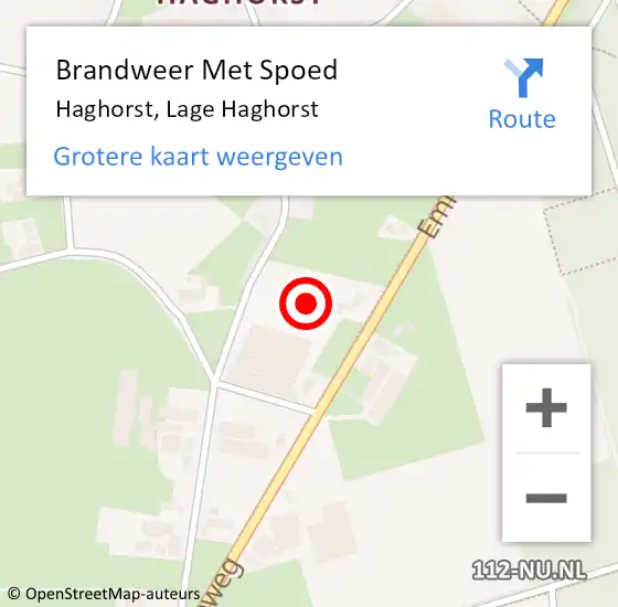 Locatie op kaart van de 112 melding: Brandweer Met Spoed Naar Haghorst, Lage Haghorst op 26 maart 2022 10:54