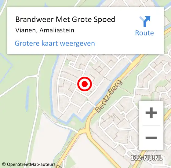 Locatie op kaart van de 112 melding: Brandweer Met Grote Spoed Naar Vianen, Amaliastein op 26 maart 2022 10:55