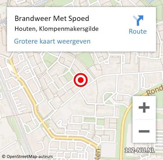 Locatie op kaart van de 112 melding: Brandweer Met Spoed Naar Houten, Klompenmakersgilde op 26 maart 2022 11:23