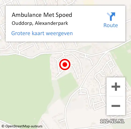 Locatie op kaart van de 112 melding: Ambulance Met Spoed Naar Ouddorp, Alexanderpark op 26 maart 2022 12:52