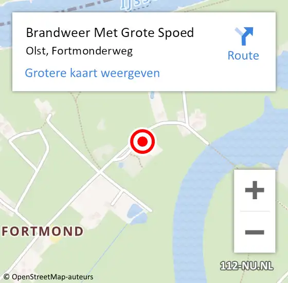 Locatie op kaart van de 112 melding: Brandweer Met Grote Spoed Naar Olst, Fortmonderweg op 26 maart 2022 13:04