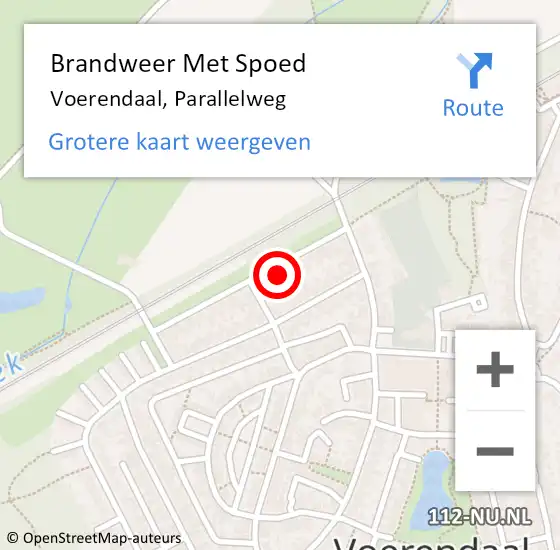 Locatie op kaart van de 112 melding: Brandweer Met Spoed Naar Voerendaal, Parallelweg op 26 maart 2022 13:18