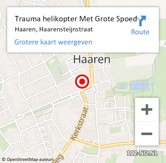 Locatie op kaart van de 112 melding: Trauma helikopter Met Grote Spoed Naar Haaren, Haarensteijnstraat op 26 maart 2022 13:19