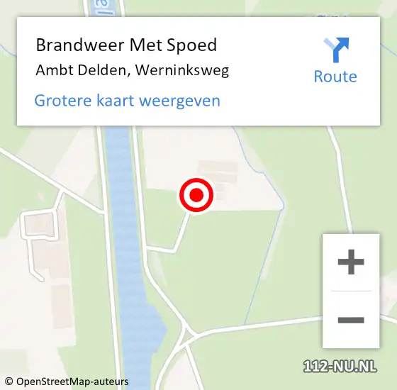 Locatie op kaart van de 112 melding: Brandweer Met Spoed Naar Ambt Delden, Werninksweg op 26 maart 2022 13:28